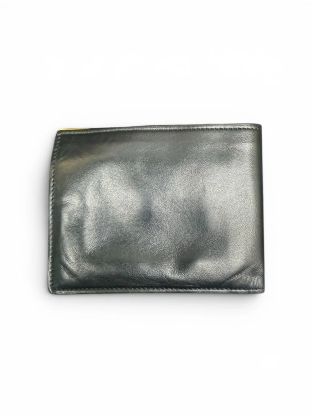 Fendi Roma Logo Black & Yellow Leather Bifold Wallet
